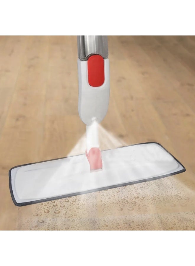 ممسحة أرضيات برذاذ ماء مع خزان مدمج، ممسحة مسطحة من الألياف الدقيقة لتنظيف الأرضيات، رأس دوار 360 درجة، سعة 450 مل - Image 2